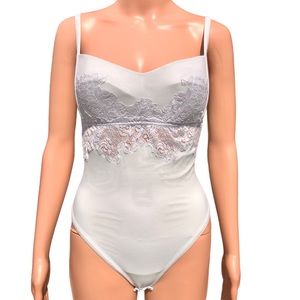 La Perla light blue bodysuit bustier with lace Sz 36